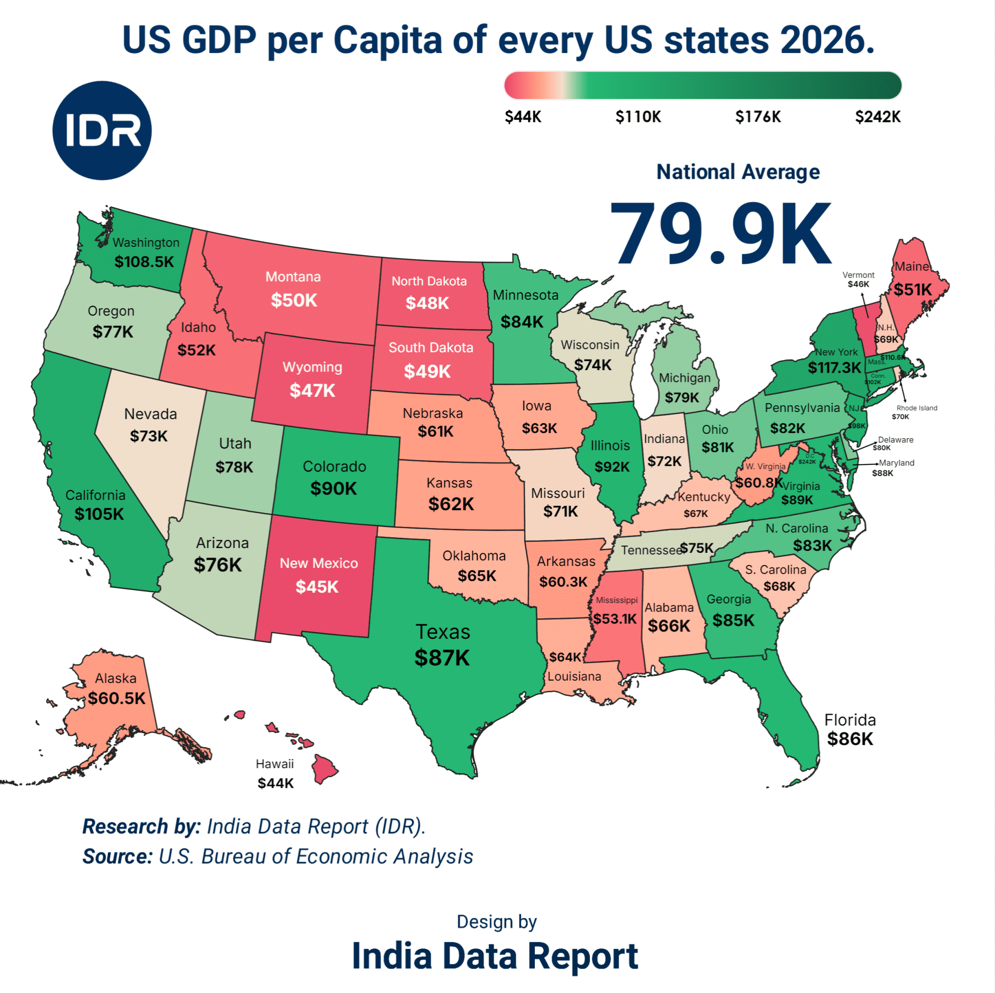 US Wealth Gap: State GDP per Capita Rankings Revealed